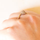 Anello vintage in oro giallo 9K con diamanti (0.10ctw ca.), anni ‘60/‘70