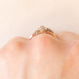 Anello antico in oro giallo e bianco 18K con diamanti di taglio rosetta, anni ‘30
