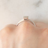Anello vintage in oro bianco 9K con diamanti (0.15ctw ca.), anni ‘80/‘90