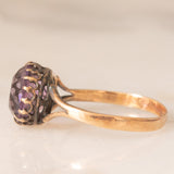 Solitario antico in oro giallo 9K con ametista (2.20ct ca.), primi del ‘900
