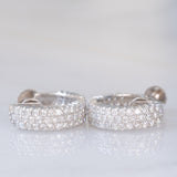Orecchini vintage a cerchio in platino con diamanti (1ctw)
