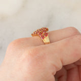 Anello in oro giallo 9K con pietre rosse