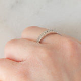 Anello a fascia in oro bianco 18K con diamanti (0.50ctw), anni ‘70/‘80
