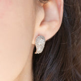 Orecchini vintage in oro bianco 14K con diamanti (0.90ctw ca.), anni ‘80