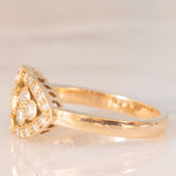 Anello vintage in oro giallo 18K con diamanti (0.62ctw ca.), anni ‘70/‘80