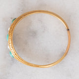 Anello antico in oro giallo 18K con turchesi e perline, anni ‘10