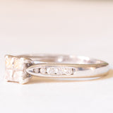 Anello vintage in oro bianco 9K con diamanti (0.34ctw ca.), anni ‘80