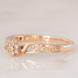 Anello vintage in oro rosa 9K con diamanti (0.03ctw ca.), anni ‘90