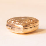 Ciondolo portafoto a forma di cuore in oro giallo 9K con diamante, anni ‘50