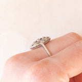 Anello Art Déco in oro bianco 14K con diamanti di taglio vecchia Europa (0.45ctw ca.), anni ‘20