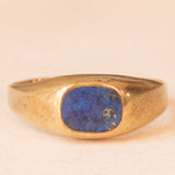 Anello chevalier vintage in oro giallo 8K con lapislazzuli, anni ‘50