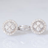 Orecchini in oro bianco 18K con diamanti di taglio brillante (0.40ctw ca.), anni ‘90