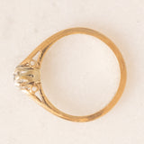 Solitario vintage in oro giallo 9K con diamante di taglio brillante (0.20ct ca.), anni ‘80/‘90