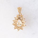 Ciondolo a margherita vintage in oro giallo 18K con diamanti (1.03ctw), anni ‘90