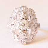 Anello Art Déco in platino e in oro bianco 14K con diamanti (0.87ctw ca.), anni ‘30