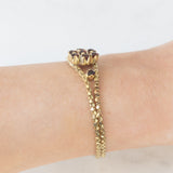 Braccialetto vintage in oro giallo 8K con granati (0.90ctw ca.), anni ‘50