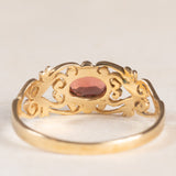 Anello vintage in oro giallo 9K con granato (0.40ct ca.), anno 1993