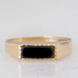 Anello vintage in oro giallo 9K con onice, anno 1986