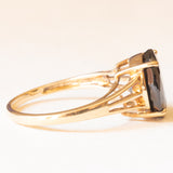 Anello da cocktail vintage in oro giallo 9K con quarzo nero (3ct ca.), anno 2006