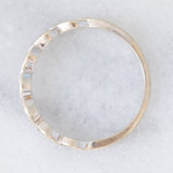 Anello intrecciato in oro bianco 9K con diamanti (0.05ctw ca.), anni ‘80