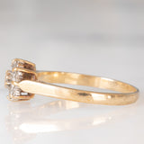 Anello a fiore vintage in oro giallo 9K con diamanti di taglio brillante (0.20ctw ca.), anno 1988