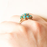 Anello vintage in oro giallo 8K con turchesi, anni ‘50