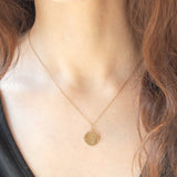 Ciondolo vintage in oro giallo 9K con scritta nascosta “I Love You” su disco da girare per farla comparire