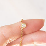 Collier vintage in oro giallo 18K con diamanti di taglio brillante (1ctw ca.), anni ‘70