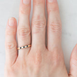 Veretta vintage in oro giallo 9K con zaffiri (0.12ctw ca.) e diamanti (0.04ctw ca.), anno 1988