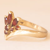 Anello vintage in oro giallo 9K con granati (0.60ctw ca.), anni ‘50