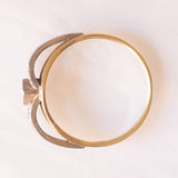 Anello trilogy antico in oro giallo e bianco 14K con diamanti (0.06ctw ca.), anni ‘30/‘40