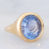 Anello da cocktail vintage in oro giallo 9K con fluorite (9ct ca.), anni ‘70/‘80