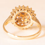 Anello a fiore vintage in oro giallo 9K e diamanti (0.25ctw ca.), anno 1994