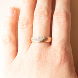 Anello vintage in oro rosa 14K con pavé di diamanti di taglio brillante (0.26ctw)