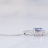Collier vintage in platino con tanzanite e diamanti (0.62ctw)