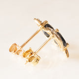 Orecchini vintage in oro giallo e bianco 9K con zaffiri (0.50ctw ca.) e diamanti, anni ‘70
