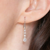 Orecchini pendenti vintage in platino con diamanti (1ctw), anni ‘90/anni ‘2000