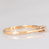 Solitario vintage in oro giallo 9K con diamante di taglio brillante (0.10ct ca.), anno 1982