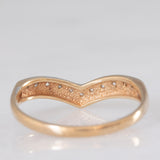 Anello a “V” in oro giallo e bianco 9K con diamanti (0.05ctw ca.), anno 1989