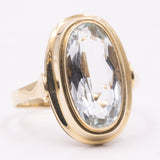 Anello da cocktail vintage in oro giallo 14K e acquamarina (5.80ct ca.), anni ‘70