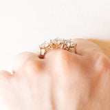 Anello vintage in oro giallo e bianco 9K con acquamarine (1.50ctw ca.) e diamanti (0.10ct ca.), anno 2012