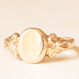 Anello vintage da sigillo in oro giallo 9K, anno 1974