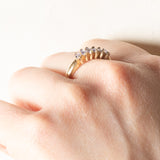 Anello vintage in oro giallo 9K con tanzaniti di taglio marquise (0.30ctw ca.)