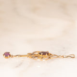 Pendente antico lavalier in oro rosa 9K con ametiste (0.50ctw ca.), anni ‘10/‘20