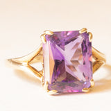 Anello da cocktail vintage in oro giallo 9K con ametista (3.80ct ca.), anno 1999