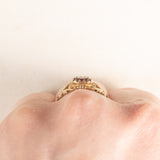 Anello vintage in oro giallo 9K con granato (0.40ct ca.), anno 1993