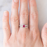 Anello vintage in platino con rubino (0.37ct) e diamanti (0.43ctw), anni ‘90/anni ‘2000