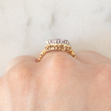 Anello vintage in stile vittoriano in oro giallo 9K con ametiste (0.50ctw ca.) e diamanti