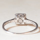 Anello vintage in oro bianco 9K con diamanti (0.20ctw ca.), anni ‘80/‘90