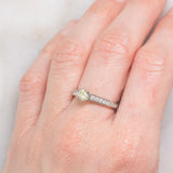 Anello vintage in platino con diamanti per un totale di 0.62ct (centrale di taglio ottagonale e di 0.33ct), anni ‘90